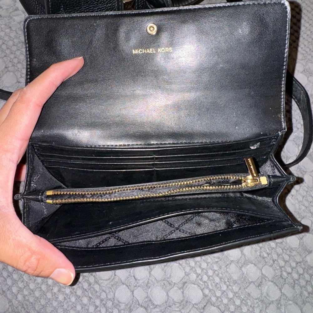 Michael Kors Black Satchel and Wallet Set with Gold Accents - Picture 2 of 8